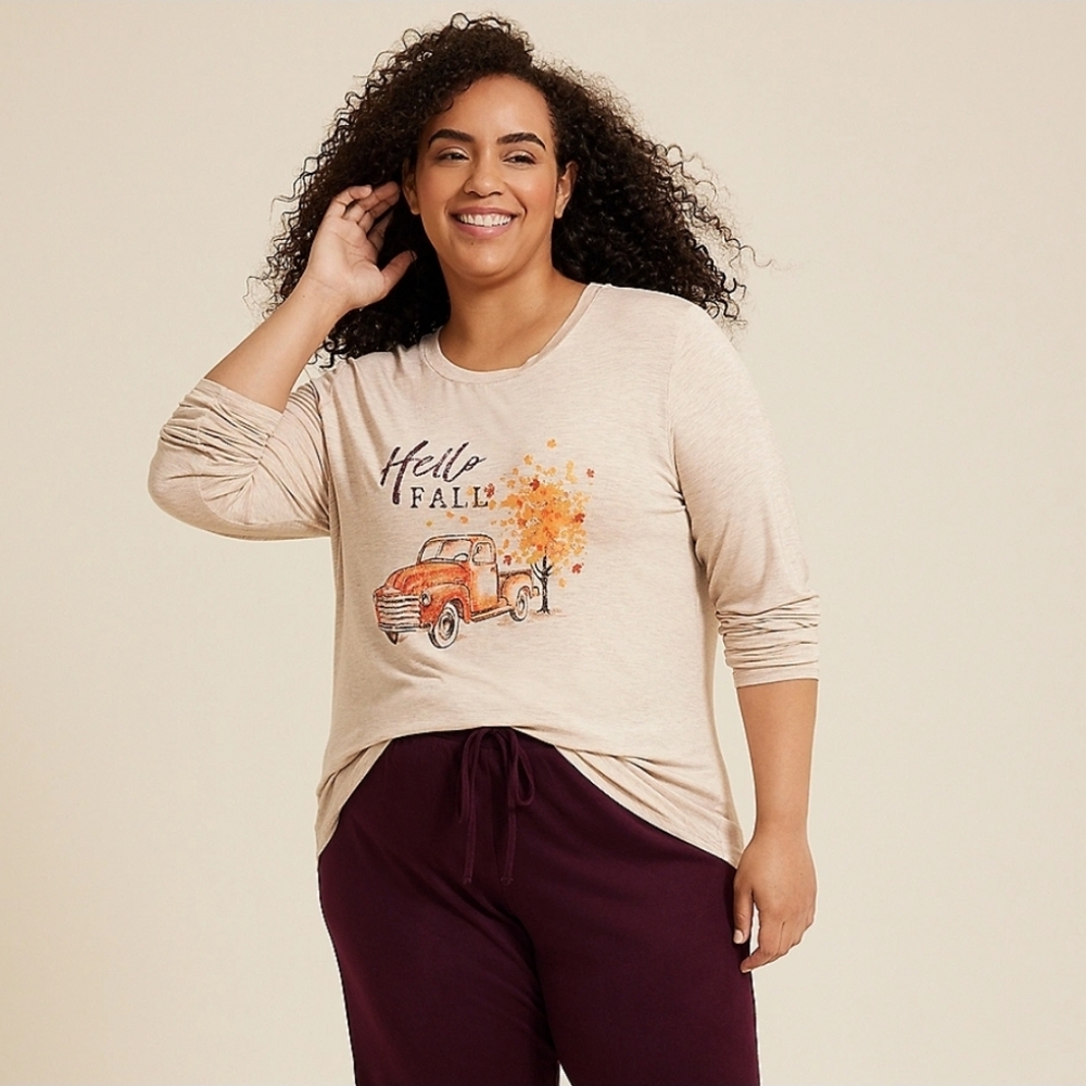 nwt HELLO FALL LONG SLEEVE TEE